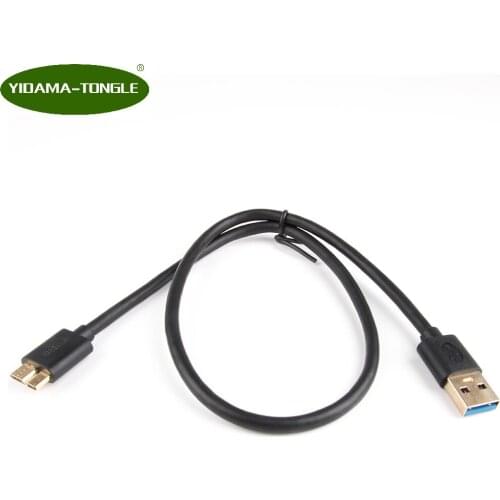 Gold plated USB 3.0 A Male to Micro USB 3.0 Micro B Male data charger power cable for Samsung Note3 S5 Hard Disck HDD 0.5m 1.0m