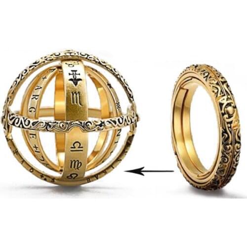 Finger ring Deformation Ring Astronomical Sphere Ball Ring Foldable Cosmic Finger Ring Band Fashion Jewelry