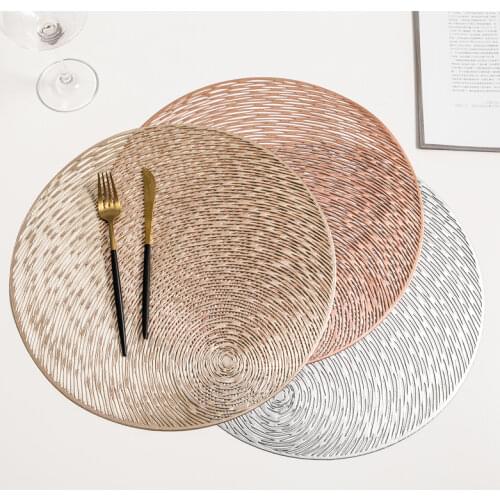 Table Mat Diameter Hollow Round Insulation Non-Slip Table Place Mat Coaster PVC Kitchen Bowl Pads Placemat for Dining Table