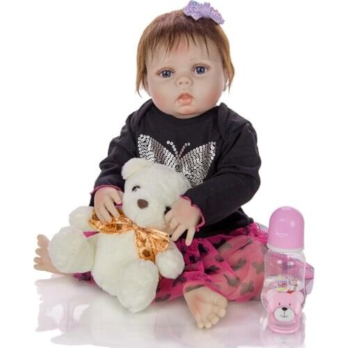 23 Inch bebe Reborn Dolls Full Body Silicone Vinyl Reborn baby Dolls Girl toddler alive doll hair rooted Kids Birthday Gift