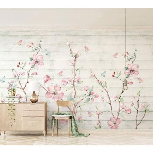 8d Wallpaper Cartoon Mural wall stickers for living room 8d Peach blossom Photo Mural 3D Tv rooms wallpaper Decor Wall Decals