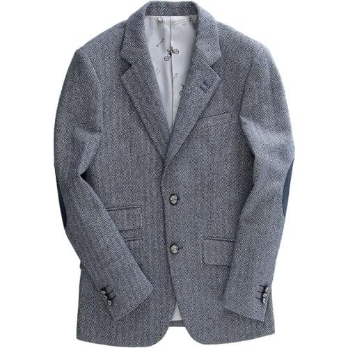 Men blazer slim fit 44% wool high quality men clothes 2018 single breasted men clothing retro full sleeve casual groom wear xl