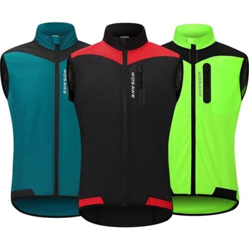 Men Cycling Vest Windproof Breathable Back Mesh Running Vest MTB Bike Reflective Clothing Sleeveless Cycling Jacket Gilet
