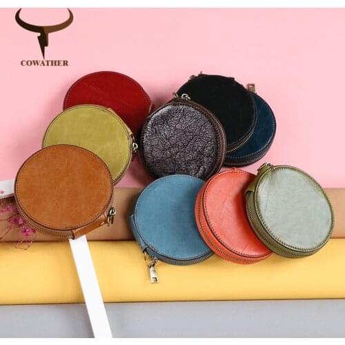 COWATHER new arrival women wallet top quality cow genuine leather coin wallet for women fashion design female purse coin pocket