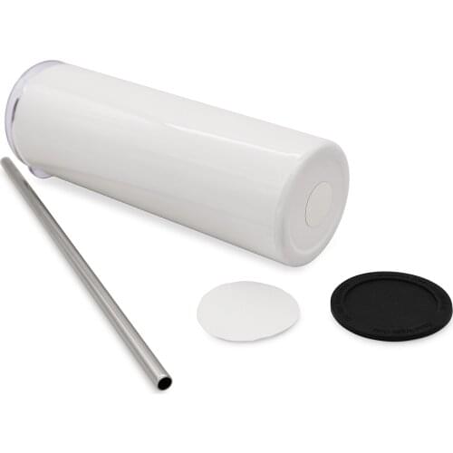 Wholesale 20oz White Water Bottle Sublimation Blank Stainless Tumblers Insulated Cups Double Wall Vacuum with Lid and Straw