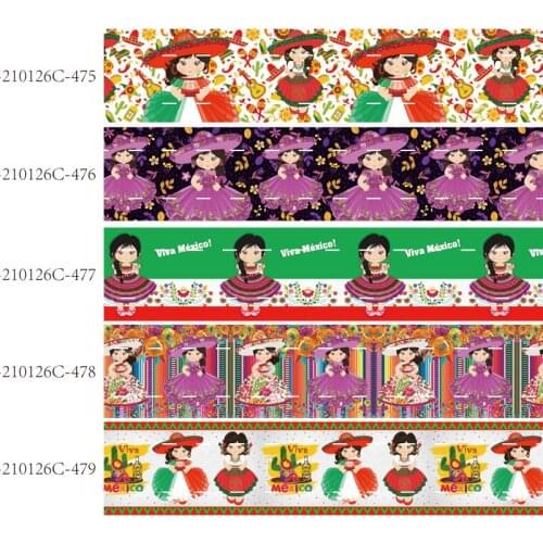 50 yards/lot) 2021 Newest listones 38mm 75mm Mexico Viva ribbon