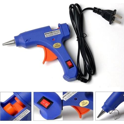 Hot Melt Glue Gun with 7*100MM Glue Sticks 20W Industrial Mini Guns Thermo Electric Heat Temperature Tool