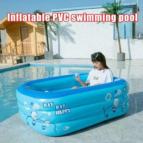 PVC Rectangular Inflatable Baby Swimming Pool Home Courtyard Garden Kid Swimming Pool In Stock