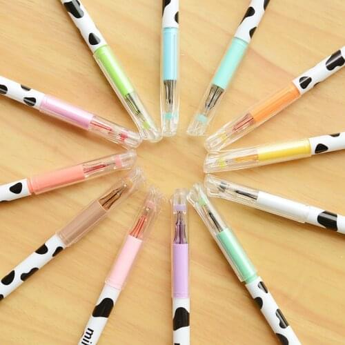 Milky cow color signature pen Korean cartoon animal 12 color diamond neutral pen signature pen Exquisite office supplies