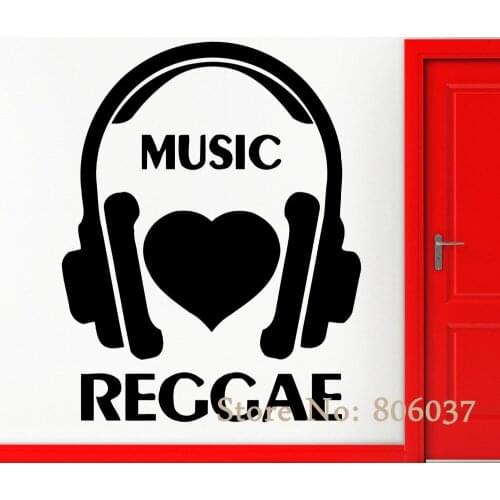 Removable Musical Wall Stickers Vinyl Decal Music I Love Reggae Cool Rock Pop Decor Home Decor Wall adesivo wall paper WA-32