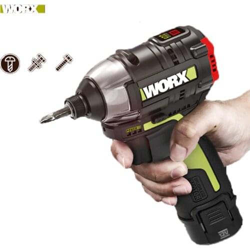 Worx 12v Brushless Motor Cordless Impact Screwdriver WU132 140Nm Adjust Torque Professional Tool With 2Battery And 1Charger