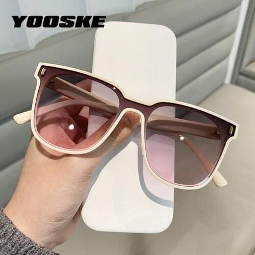 YOOSKE Brand Oversized Square Sunglasses Men Women Trendy Gradient Pink Sun Glasses Womens Shades Sunglass Mens