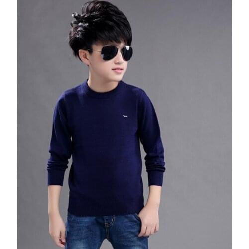 New Kids Boys Spring Autumn Casual Knitted Sweater O-Neck Harmont Embroidery 100%Cotton Long Sleeve Blaine Sweaters