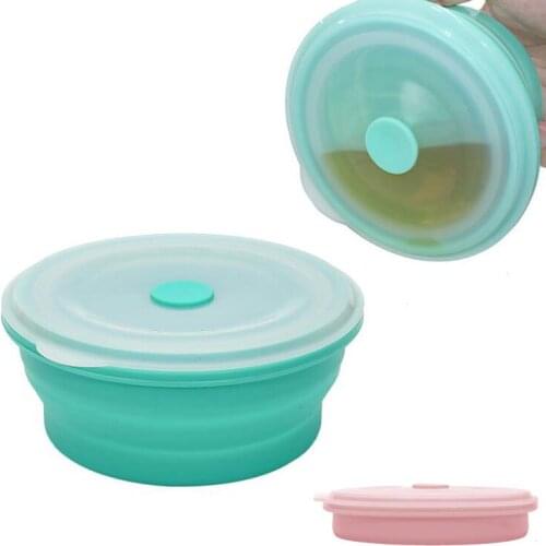 Convenient Silicone Folding Bowl Travel Telescopic Lunch Box Baby Bento Lunch Box Can Keep Fresh