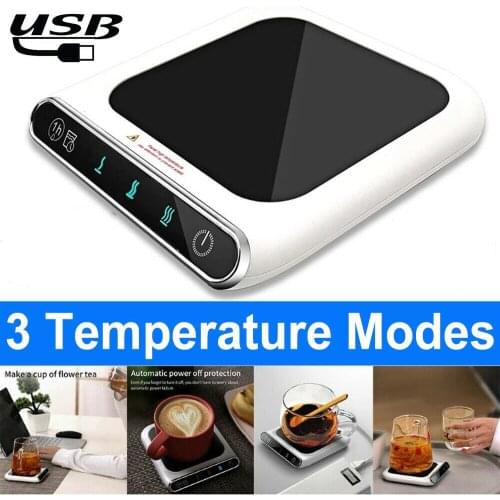 Smart Touch Cup Mug Warmer for Tea Milk Coffee Heating Pad with 3 Temperatures Settings Home Office USB Electric Coasters Gift