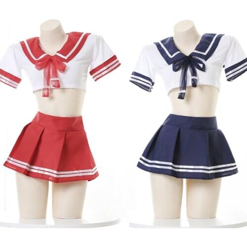 Anime Student School Girls Uniform Cosplay Costume Women Sailor Suit Sexy Kawaii Lingerie Set Underwear Mini Skirt Drop Ship