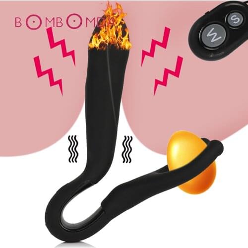 Men Masturbation Vibrator Prostate Massage Penis Vibrating Ring Heating Butt Plugs Adult Anal Vibrator Sex Toys for Men Sex Shop