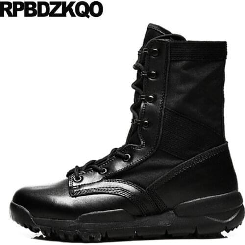Military Canvas Shoes Suede Tactical Black Desert High Sole Men Army Ankle Thick Soled Boots Italian Platform Full Grain Combat