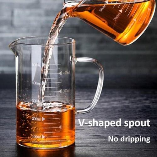 High Borosilicate Glass Glass Cup Measurement Jug Glass Measuring Cup Milk Coffee Pots Baking Tool Container Liquid Durable