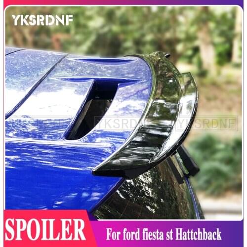 For ford fiesta st Hattchback MK7 MK7.5 MAX REAR SPOILER WING ABS BALCK CARBON FIBER REAR SMALL EXTENSION Stickers car styling