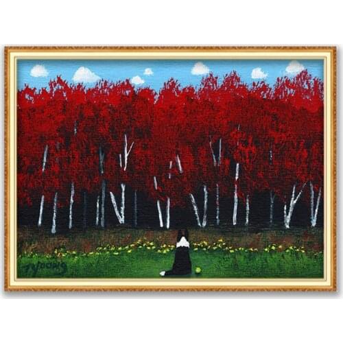 Animal Border Collie DIY 11CT Embroidery Cross Stitch Kits Craft Needlework Set Printed Canvas Cotton Thread Home Decoration New