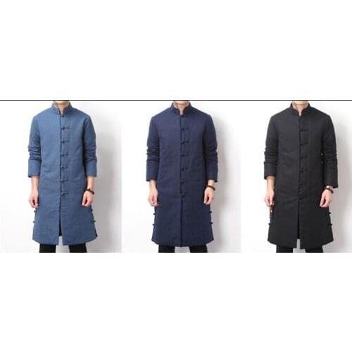 Winter warm coat tang suit tai chi taoist robes wing chun kung fu/Martial arts uniforms Chinese style suits clothes black/blue