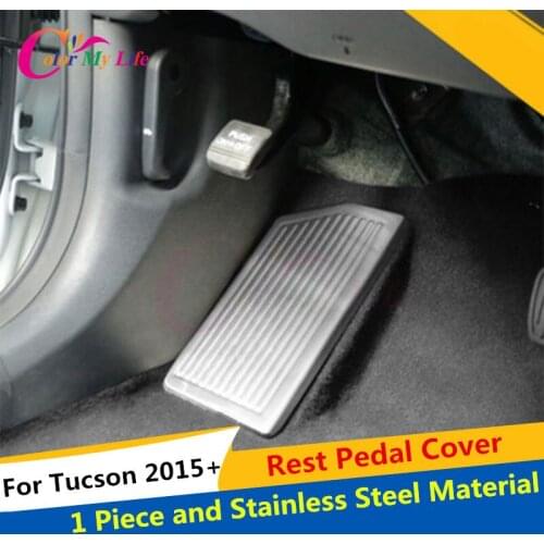 1Pc Stainless Steel Car Rest Pedal Protection Trim Car Decorat Cover Sticker For Hyundai New Tucson LHD 2015 2016