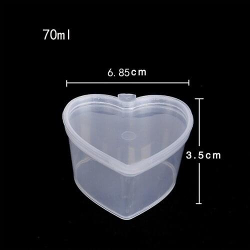 100pcs - 70ml PP Heart Shaped Seasoning Box Disposable Tasting Cup Salad Sauce Take-out Packaging Seasoning Cup