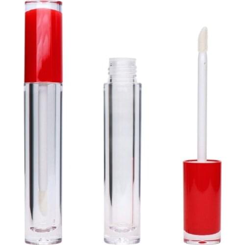 5ml Empty Plastic Lip Gloss Wand Tube Round Filling Bottle Cosmetic Containers 25/50/100pcs Clear Lipgloss Packaging Container