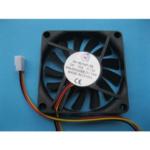 50 Pcs Brushless DC Cooling Fan 12V 7010S 13 Blades 70x70x10mm 3 pin Sleeve-bearing