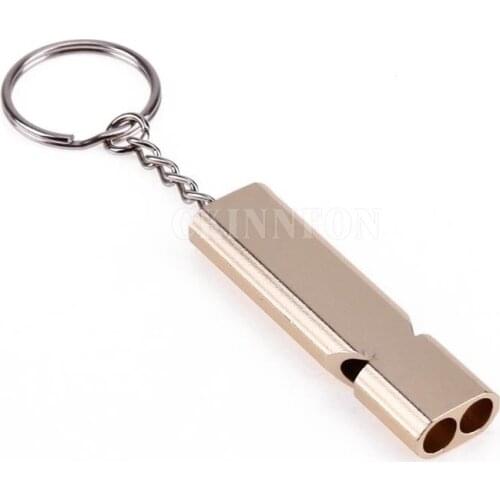 500Pcs/Lot 150db Double Pipe High Decibel Outdoor Camping Hiking Survival Whistle Double-frequency Emergency Whistle Keychain