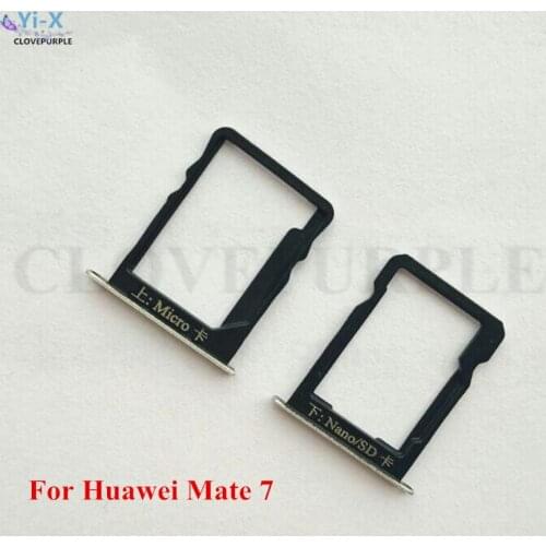 1Set SIM Card Tray Slot Holder Adapter + Nano SD Card Tray Holder For Huawei Mate 7 Replacement Parts