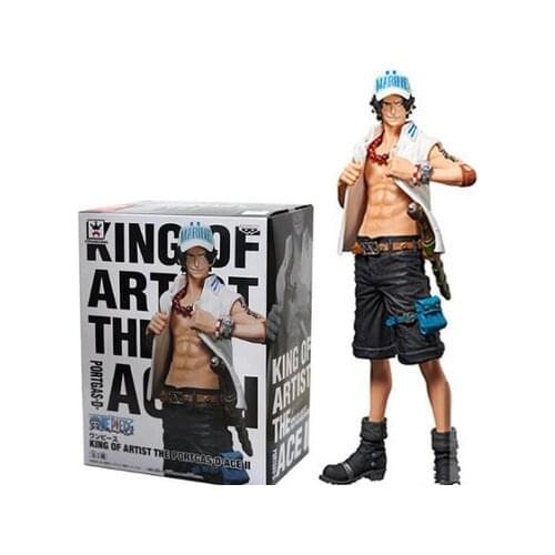 Anime One Piece Ace Suit Navy Blue 54 Generation View PVC Collectible Action Figure Model Doll Toy 25cm Doll Toys