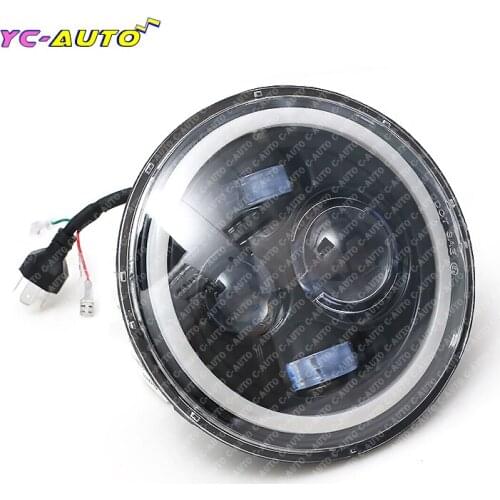 Car 7 "LED Angel Eye Headlight 70W SUV fog lamp Far and near light DRL 4 mode motorcycle headlight For Jeep Wrangler 1997-2015