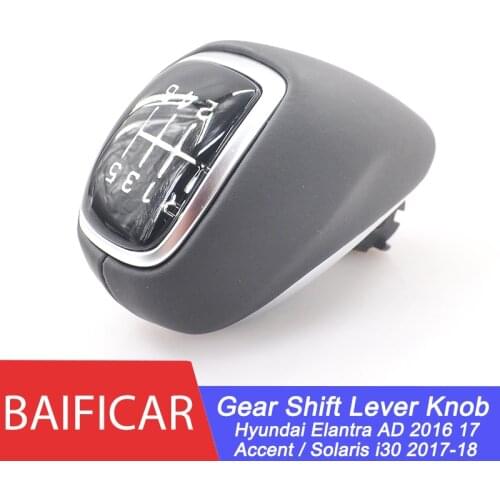 Baificar Brand New Manual Leather 6 Speed Gear Handle Lever Shift Knob 43711-F2100 For Hyundai Elantra AD Accent Solaris i30