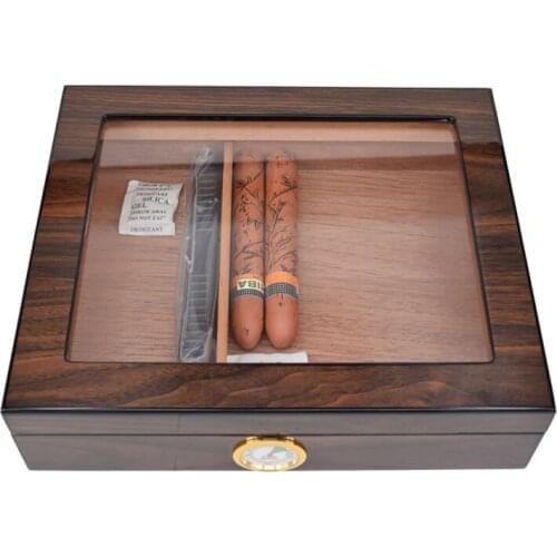 New 1pcs 12-25 Cigar Box Cigar Case Desktop Humidor Humidifier Glasstop Cigar Accessories