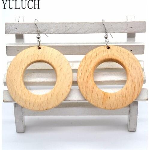 YULUCH Wood earrings for woman fashion design Handmade Lady earrings