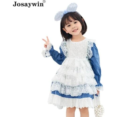 Kids Dress for Girls Baby Autumn Winter Lolita Girl kawaii Cute Wedding Dress Girl Long Sleeve Lace Princess Party Vestidos
