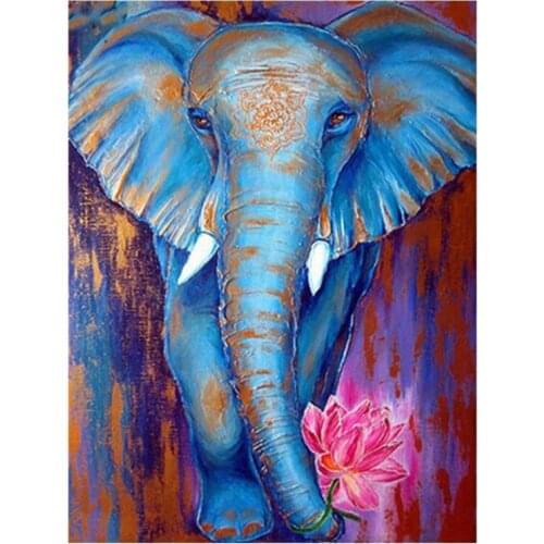 Dpsprue Full 5D DIY Square/Round Drill Diamond Painting "Animal Elephant" Diamond Embroidery Cross Stitch 3D Decor Gift DF213