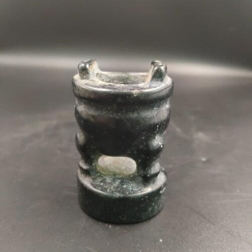 Ancient jade old jade pure handicraft antique do old stone carving incense insert jade carving collection