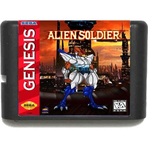 Alien Soldier Game cartridge 16 bit Game card for MegaDrive / Genesis system Drop shipping