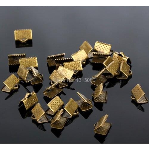 10MM 400Pcs/Lot Ribbon End Connectors Flat Cord Metal Final Hook Jewelery Findings Fit Charm Bracelet Making
