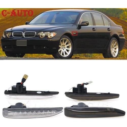 C-Auto 2pcs LED Side Marker Indicator Repeater Light Turn Signal Light Panel Lamp Blinker For BMW 7 Series E65 E66 E67 E68 01-08