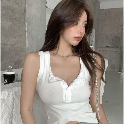 Tank Top Women Y2k Sleeveless Casual Summer Korean Style Female Clothing Off Shoulder Tees Fashion White Vest Black New
