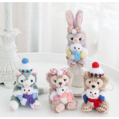 Kawaii Duffy Bear Stellalou ShellieMay Gelatoni Cartoon Plush Toy Doll Bag Pendant Bag Hang Accessories Keychain for Girls Gifts