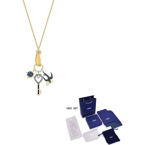 Fashion jewelry SWA new TAROT MAGIC CHARM pendant necklace lucky element swallow key crystal for girlfriend romantic gift