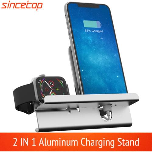 2 in 1 Desk Charge Dock For Apple Watch Charging stand table phone Holder for iPhone x/8/7/6/5/se adjustable Charger station