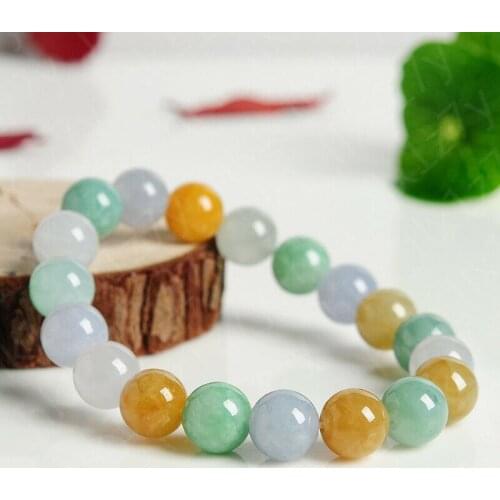 Natural A JADEITE Bead Beads Bangle Bracelet 8mm A Certificate