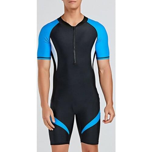 Neoprene Wetsuit Men short sleeve Scuba diving suit Surfing Sunproof one piece set Snorkeling spearfishing swimsuit #A