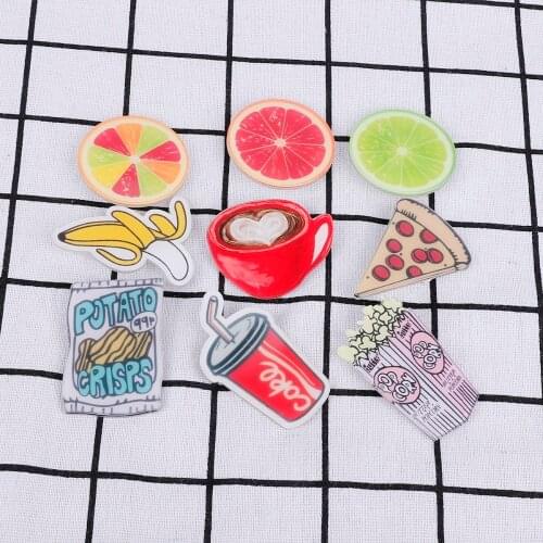 New 1pc/lot Wholesale Cute fruit Cartoon Acrylic Badge Japanese Style Brooch For Girl Decoration Supplies